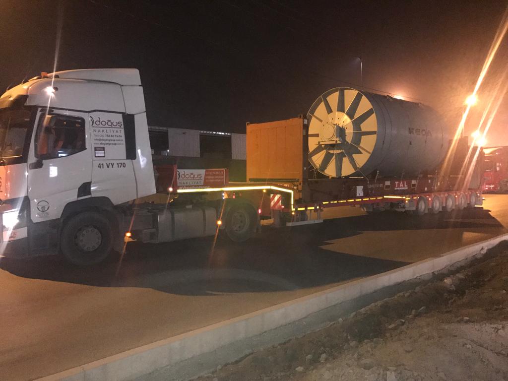 Doğuş Nakliyat Gece Ağır Lowbed Türbin Değirmen Sevkiyatı